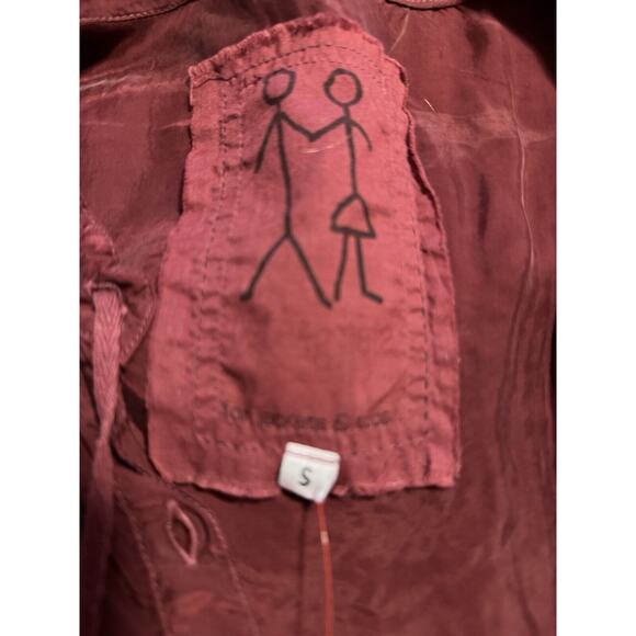 Johnny Was Pete & Greta Long Sleeve Capras Blouse Shirt Tunic Sz Small Burgundy - Picture 12 of 12